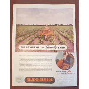 Allis Chalmers Magazine Ad Model C Tractor with Hydraulic Lift